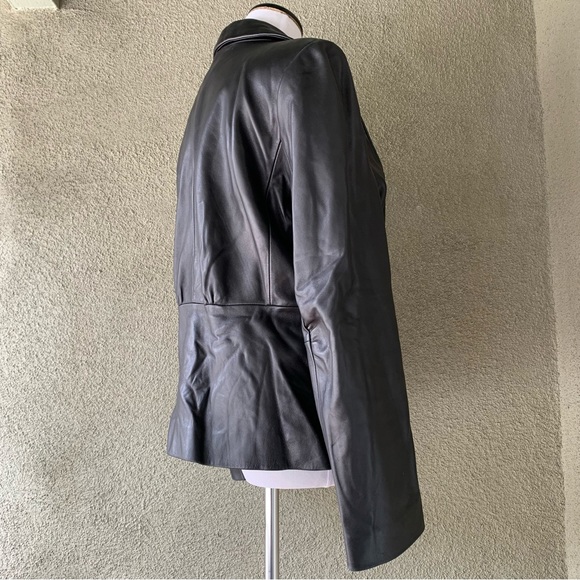 “SienaStudio” Black Soft Leather Blazer Jacket size 12 - Picture 5 of 16